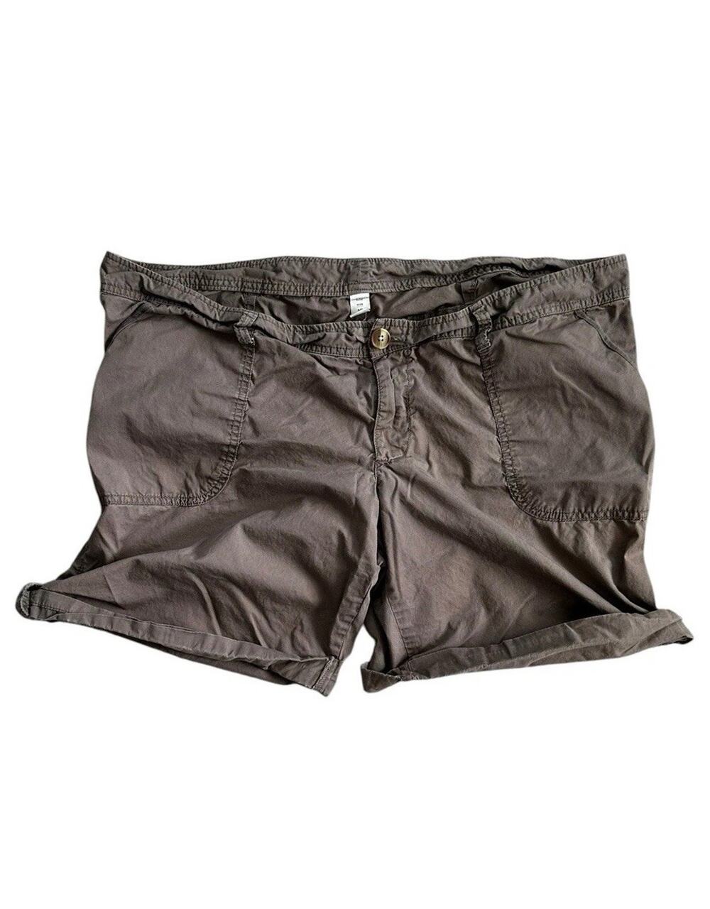 Old Navy Women's Plus Brown Chino Roll Cuff Cotton Lightweight Shorts 18